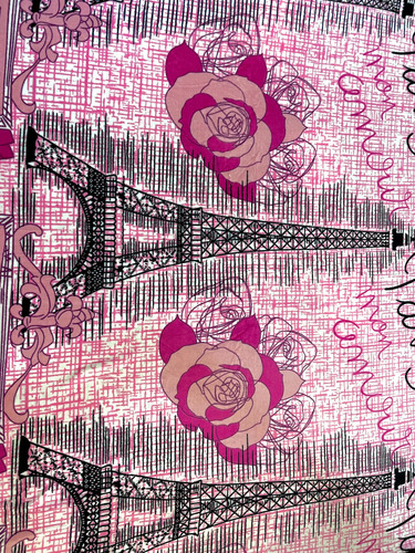 Cobija King Size Estampada Ultra Suave Frazada Manta Koela Color Rosa Claro Diseño De La Tela París