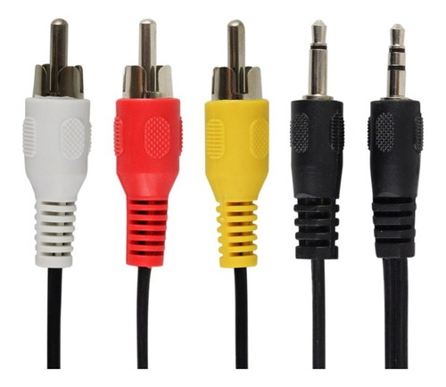 Imagen 1 de 10 de Cable De Audio Y Video Rca Macho A 3.5mm St Y 3.5mm Mo