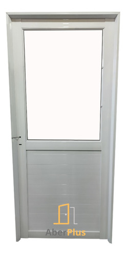 Puerta Aluminio 70x200 Mitad Vidrio Reforzada 36mm Aberplus