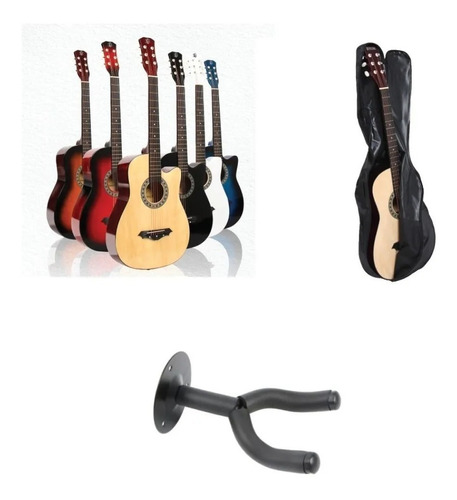Pack Guitarra Clasica Para Aprender! + Funda + Soporte Pared