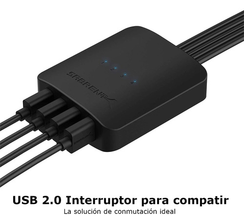 Conmutador Switch Usb Sabrent Usb-uss4 4 Puertos Periféricos