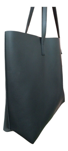 Cartera Tote Bag Maria Cher Simil Cuero Negra Con Logo Negro (Usado)