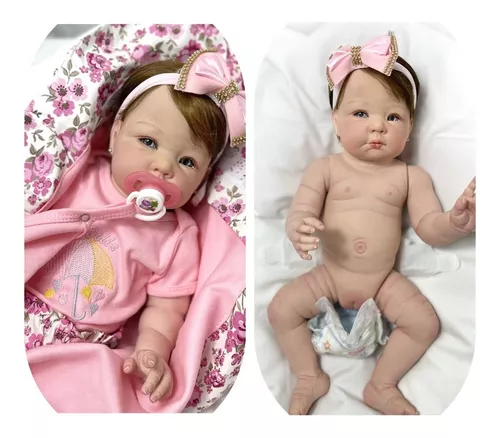 Bebê Reborn Bebê Reborn Carmela Para Banho - Acompanha Enxoval Bebês  Exclusivos