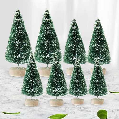 8 Uds. Cepillo De Botella De Árbol De Pino En Verde Oscuro