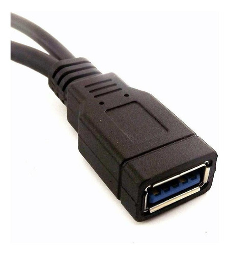 Cable De Extension Usb Hembra A Doble Usb Macho | Negro