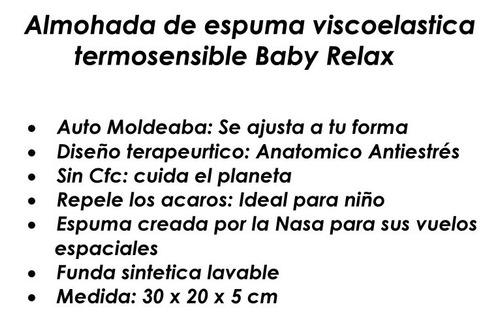 Almohada Para Cuna Catre Moises Bebe Viscoelastica Memoria