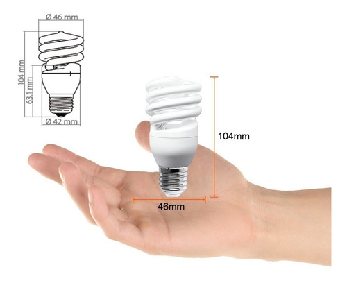 Imagen 2 de 3 de Hel-15w/65-t2 Tecnolite Lamp Fluor Espirales 15w6500ke271100