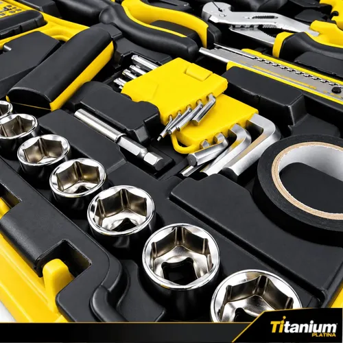 Kit Jogo De Ferramentas 156 Peças Maleta Multiuso Titanium