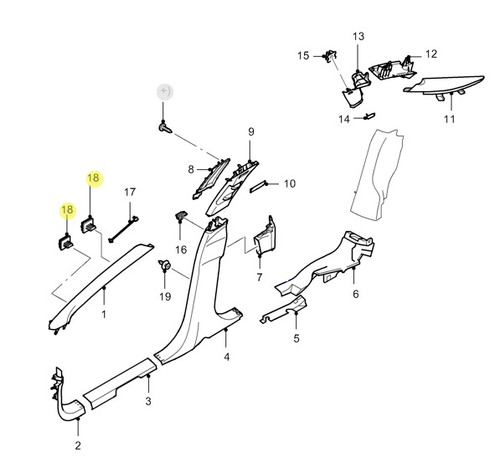 Reten Revestimiento Pilar A Ford Mondeo 2008 2009 2010 2011