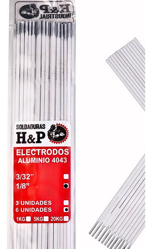 Electrodo Aluminio 1/8 X 6 Unidades. Para Soldar Aluminio
