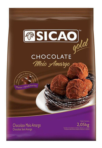 Gotas De Chocolate Meio Amargo Gold 2,05kg - Sicao -promoçao