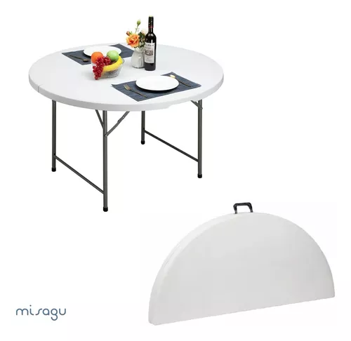 Mesa Plegable Redonda 150 cm Blanca