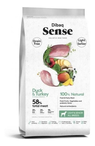 Alimento Perro Adulto Turkey & Duck 2kg Ligth - Dibaq Sense