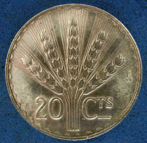 Imagen 2 de 4 de Tp Uruguay Antigua 20cents De Plata 1942 En Impecable Estado