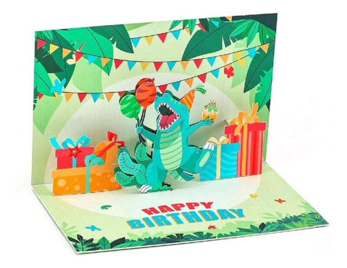 Tarjeta Cumpleaños Felicitaciones 3d Diseños Diferentes Dino