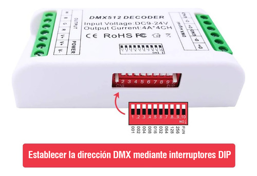 Mini 4 Chanel Decodificator Dmx 512 Rgbw Controller 16a