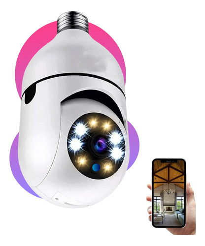 Camera Wifi Lampada Segurança Giratoria 360 Full Hd Noturna