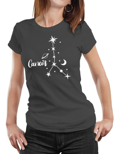 Polera Mujer Signo Cancer Zodiaco Algodón 100% Orgánico Zo4