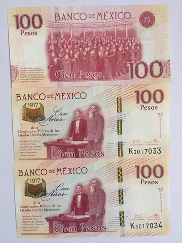 Moneda 20 Pesos Y Billete 100 Pesos Centenario Constitucion