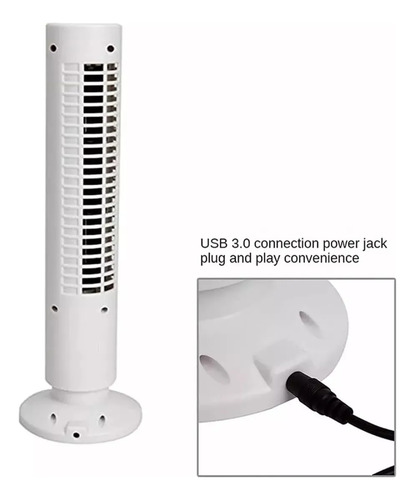 Mini Ventilador De Torre Digital Silencioso De 2 Velocidades 10 Cm 10 Negro Y Blanco Negro Plástico 1