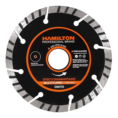 Disco Diamantado Circular De Corte Seco 115mm Hamilton Dm115