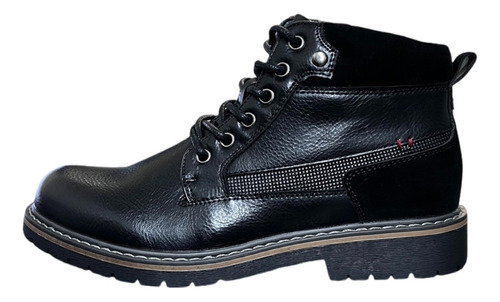 Botín  Negro Casual Zapato Bota Hombre Con Caña Hz