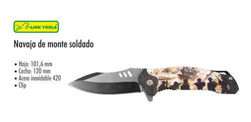 Imagen 1 de 1 de Navaja Monte Soldado Lion Tools 8574