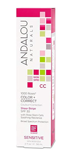 Andalou Naturals 1000 Roses Cc Color Correcto Desnudo Fps 30