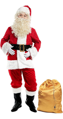 Surblue Deluxe Santa Suit Para Hombre Christmas Adult Santa 