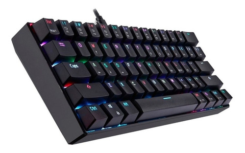 Teclado gamer Motospeed CK61 QWERTY Outemu Blue inglés US color negro con luz RGB