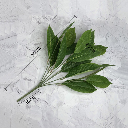 Imagen 3 de 7 de Ramo Planta Artificial Para Decorar Hoja Larga 50cm