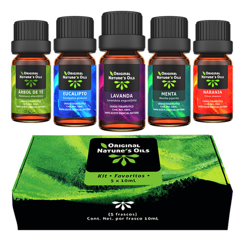 Kit De 5 Aceites Esenciales Para Difusor Y Aromaterapia Original Nature's oils