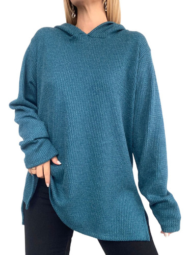 Sweater Buzo Oversice Con Capucha Mujer Moda