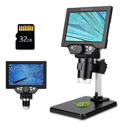 Lcd Digital Microscope,5.5 Inch P 10 Megapixels,1-x Magnifi.