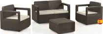 Comprar Juego De Living Para Jardin Simil Rattan Sofa 2 Sillas Mesa