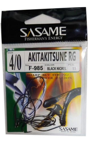 Anzuelos Sasame Akitakitsune 4/0 Black Nickel Japon