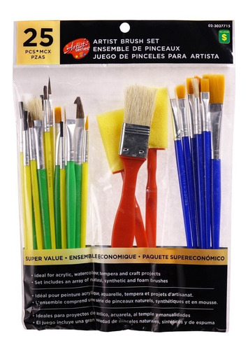 Pinceles Serie Artista Set X 25 Unidad Oleo Acrílico Pintura