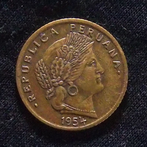 Perú 5 Centavos 1954 Excelente Km 223.1