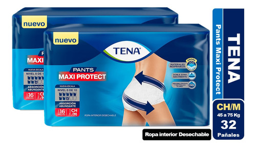 Pañal Adulto Tena Pants Maxi Protect Pack De 2 Elige Talla