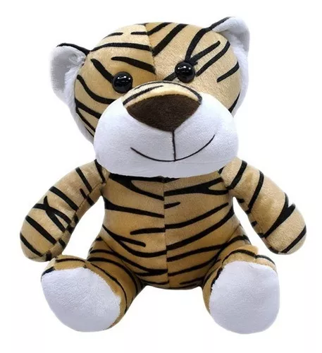 Tigre Fofinho Sentado Com Laço 23cm - Pelúcia- Safári Africa