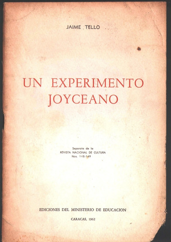 Un Experimento Joyceano De Jaime Tello