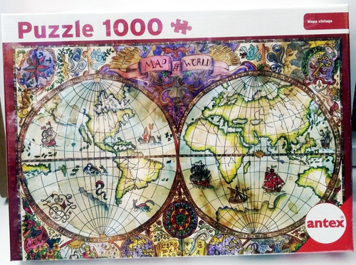 Imagen 2 de 4 de Puzzle Mapa Vintage 1000 Piezas - Antex 3065