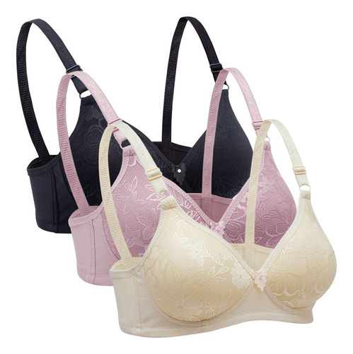 Brasier Mujer Sin Varilla Push Up Bra Ropa Interior 3piezas