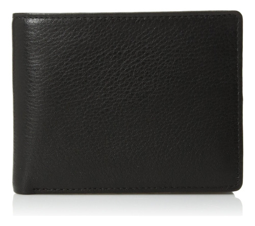 Cartera Perry Ellis Portfolio Park Avenue De Piel Negra Para