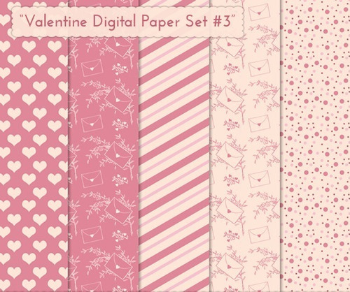 Kit De Papel Digital San Valentin Corazones Valentine Pp3