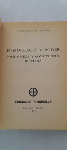 Democracia Poder Polis Griega Constitución De Atenas (Usado)