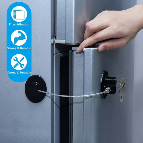 Cerradura De Refrigerador De 4 Piezas Con Llave, Candado