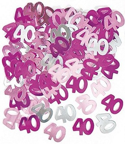 Shatchi 14g 40th Pink Happy Birthday Party Glitz Confeti De 