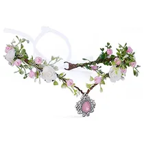 Comprar Corona Élfica Con Forma De Flor Rosa De Mostory, Corona Flor