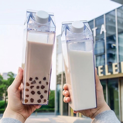 Botella De Agua De Cartón De Leche Transparente Cuadrada De